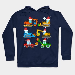 Christmas Excavator Construction Diggers Gifts Satna Hats Kids Hoodie